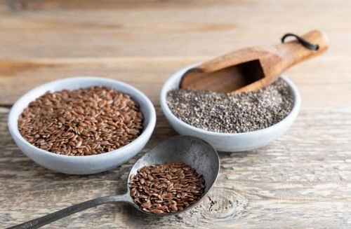 chia seeds and flax seeds